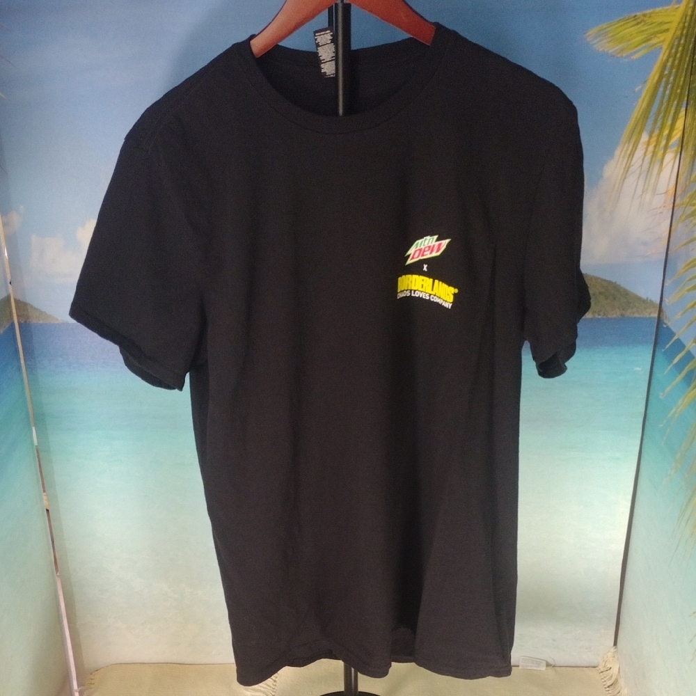 Mountain Dew X Borderlands District Classic Black Short Sleeve Tee LG